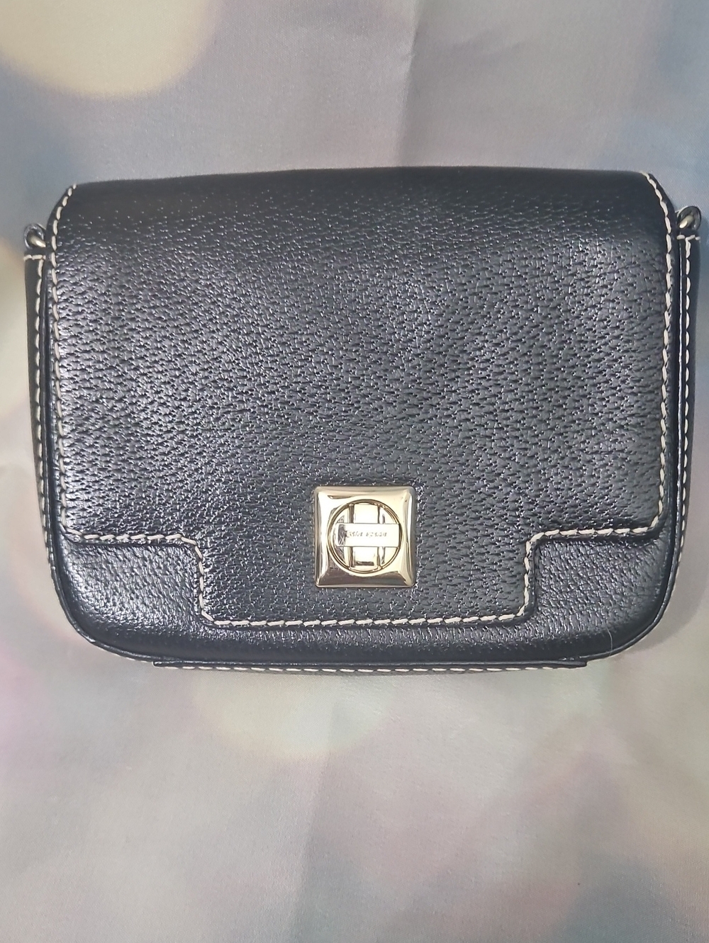 Kate Spade Black Clutch with Original Twist Lock And Silver Accent Hardware